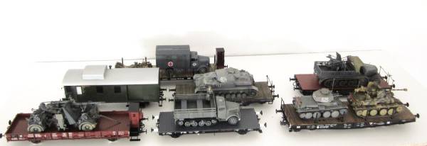 Spur 1 Märklin KM1 Kiss Fiedler Wilgro Wagen  Set Beladung Panzer Lkw Rarität