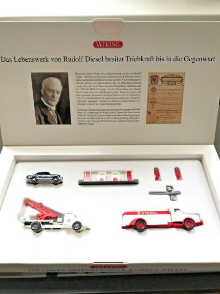 Wiking 09905950 150 Jahre Motorpionier Rudolf Diesel LKW Mercedes Büssing neu