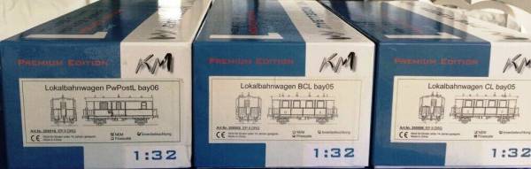 KM1 Spur 1 DRG Lokalbahnwagen Set mit Packwagen DB NEM für Märklin Kiss  2