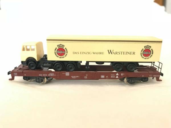 Märklin Spur Z 2 Waggon  Transformator Waggon und Flachwagen mit Warsteiner LKW 1