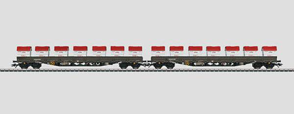 Märklin H0 47029 Niederbordwagen mit Rungen Bauart Rens Güterwagen neu OVP