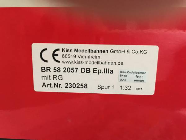 Kiss BR 58 2057 Spur 1 Dampflok DB NEM digital Sound gealtert für Märklin KM1  9