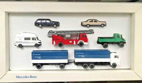 Wiking  Set mit Mercedes Pkw Unimog Feuerwehrauto Caravan Lkw neu