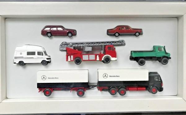 Wiking  Set mit Mercedes Pkw Unimog Feuerwehrauto Caravan Lkw neu