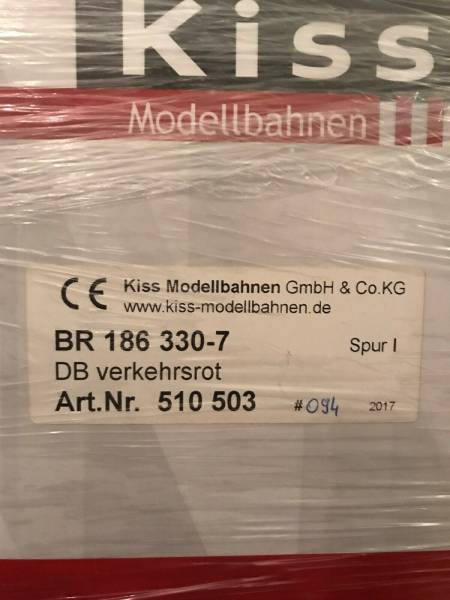 Kiss 510503 Spur 1 E-Lok BR 186 330-7  DB verkehrsrot für KM1 Märklin