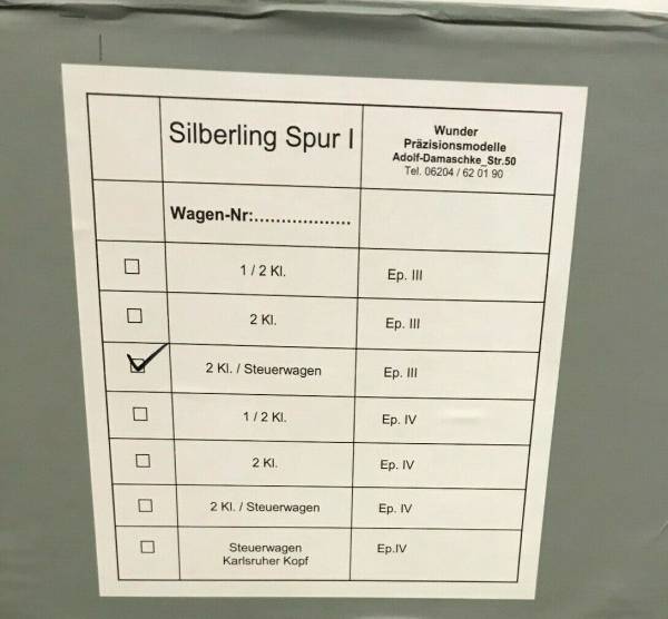 Wunder Spur 1 Hasenkasten Silberling Steuerwagen Personenwagen wie neu OVP