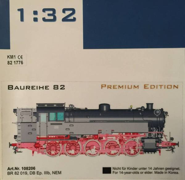 Preview: KM1 BR 82 019 Spur 1 Dampflok 108206 digital Sound Neuzustand  für Märklin Kiss BR82
