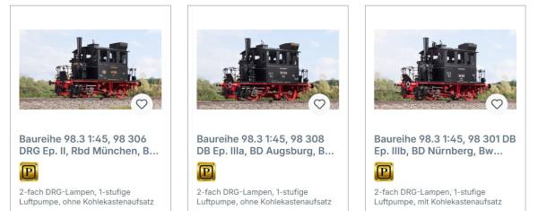 KM1 Spur 0 Dampflok BR 98.3 digital Sound 1:45 verschiedene Varianten Lenz neu