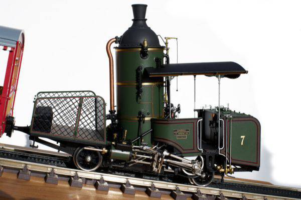 Preview: Kiss Spur 1 Dampflok Rigi 7 Dampf-Zahnradzug mit Lok H 1/2 Nr. 7 und Vorstellwagen Nr. 2