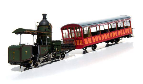 Kiss Spur 1 Dampflok Rigi 7 Dampf-Zahnradzug mit Lok H 1/2 Nr. 7 und Vorstellwagen Nr. 2