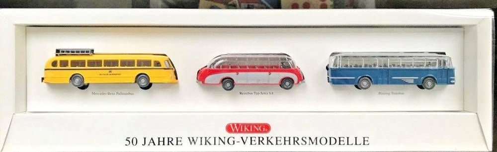 Wiking 50 Jahre Wiking-Verkehrsmodelle Büssing Reisebus Bus Trambus Pullman neu