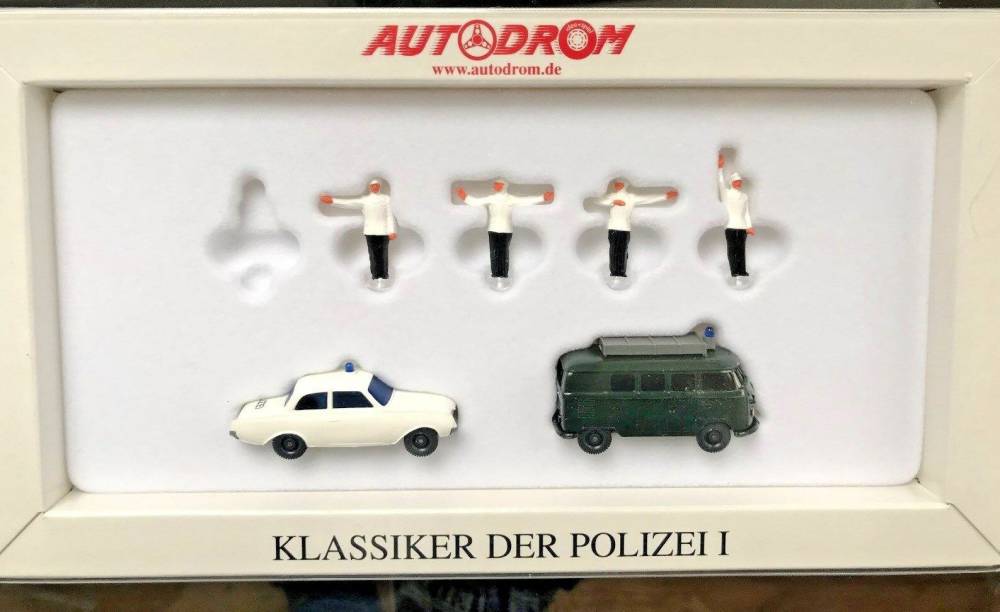 Wiking 99045 Autodrom Klassiker der Polizei Ford VW Bus neu