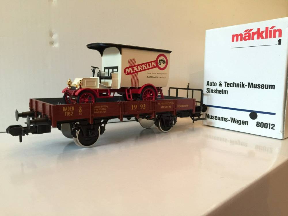 Märklin Spur 1 80012 Güterwagen mit LKW mit Originalverpackung Neuzustand 1