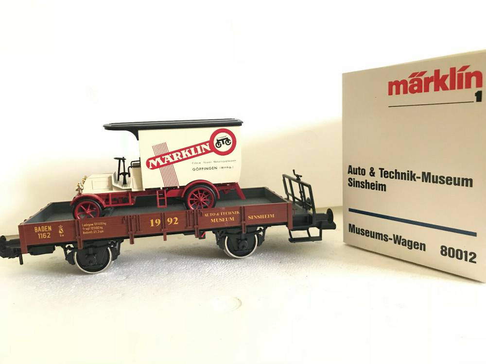 Märklin Spur 1 80012 Güterwagen mit LKW mit Originalverpackung Neuzustand  2