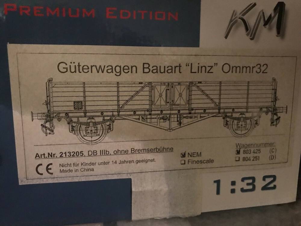 KM1 Spur 1 Güterwagen Bauart Linz Ommr32  213205 DB Metall OVP wie neu 1