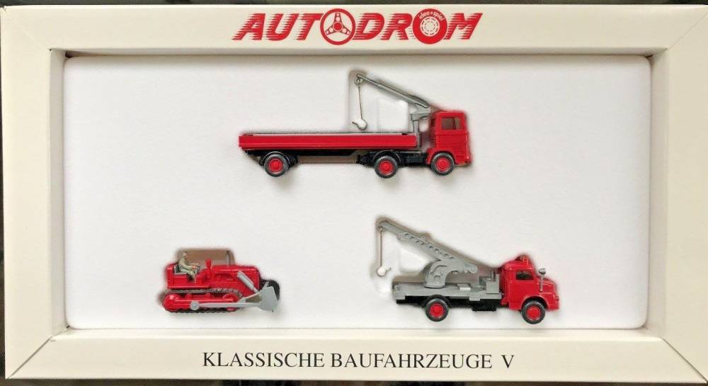 Wiking 99019 Autodrom Klassische Baufahrzeuge V LKW Planierraupe neu