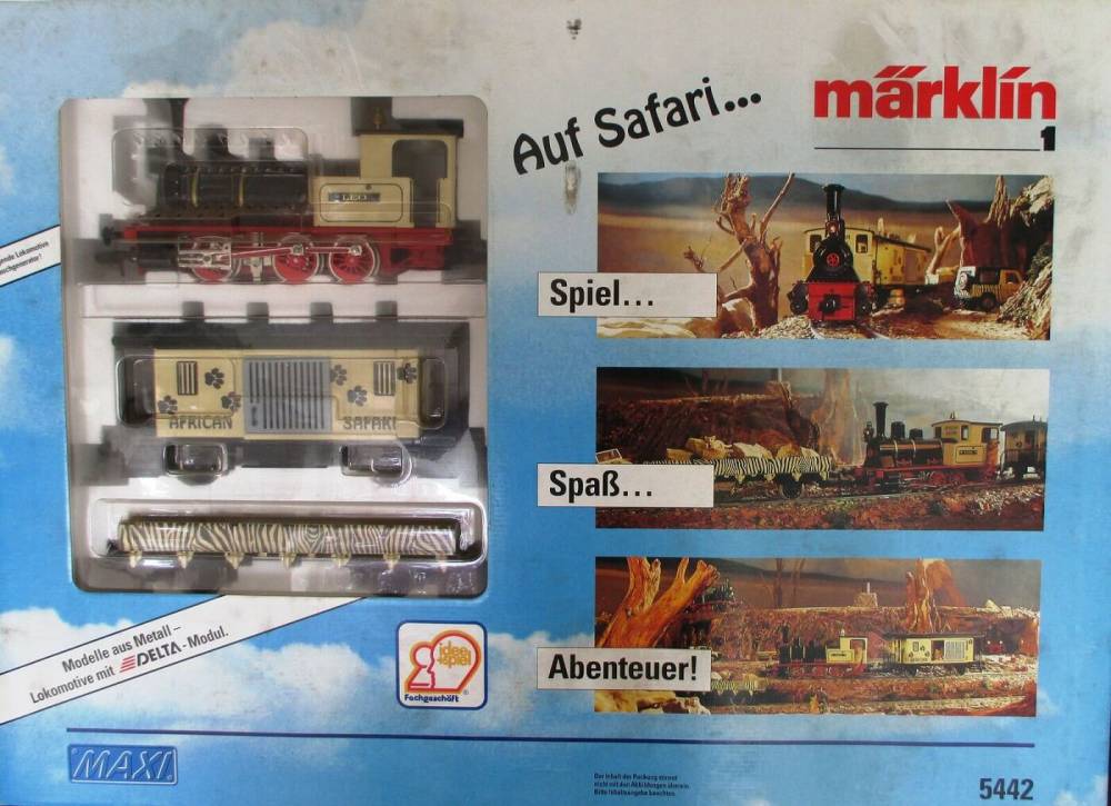 Märklin 5442 Spur 1 Safari Zug Dampflok Waggon wie neu OVP