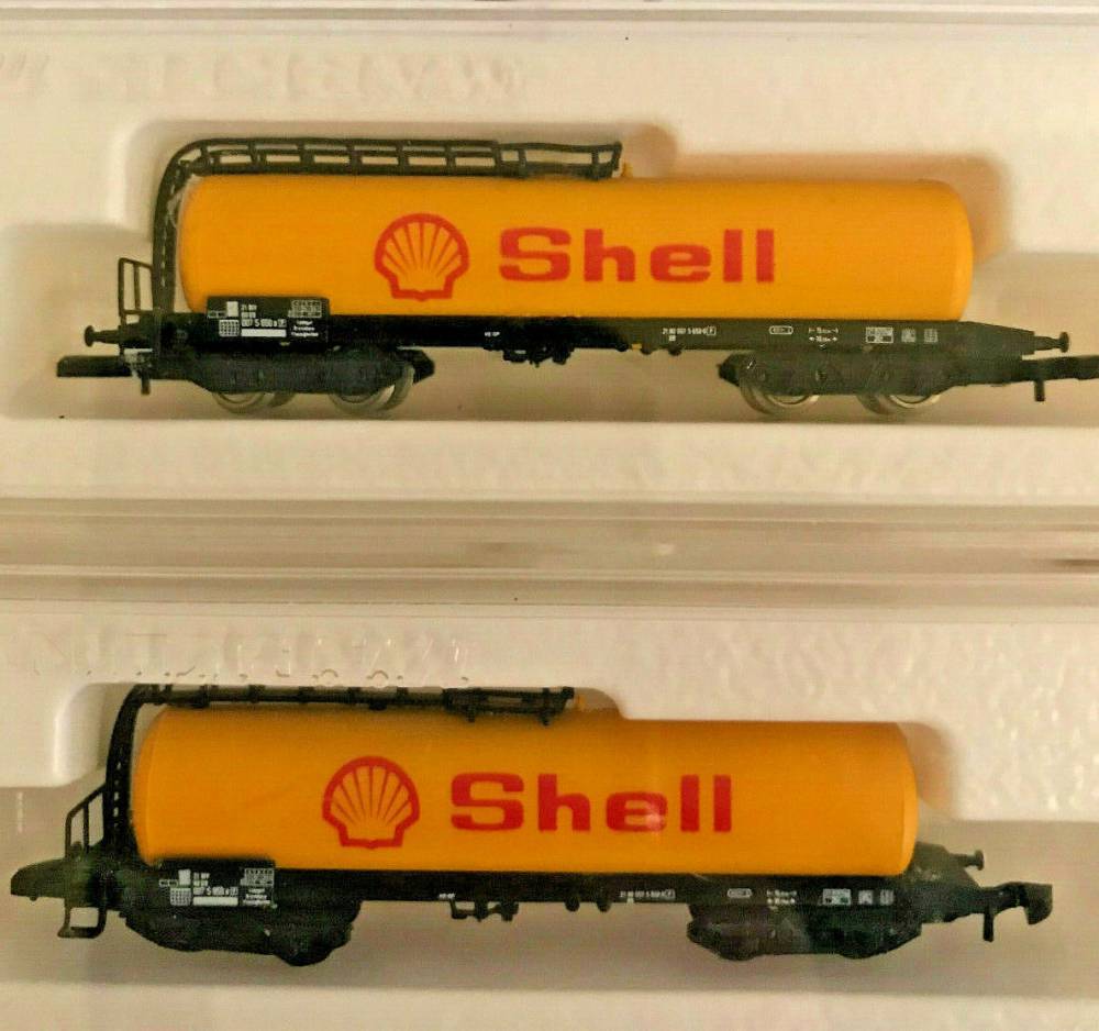 Märklin 5 Tankwagen 4-achsig Shell Minol Spur Z Originalverpackung 3