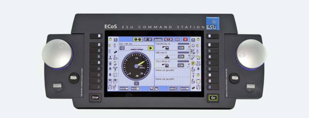 ECoS 2.5 Zentrale, 6A, 7" TFT Display, Capacitive Touch, MM/DCC/SX/M4, Netzteil 90-240V Euro, Ausgang 15V-21V 150W, DE Handbuch