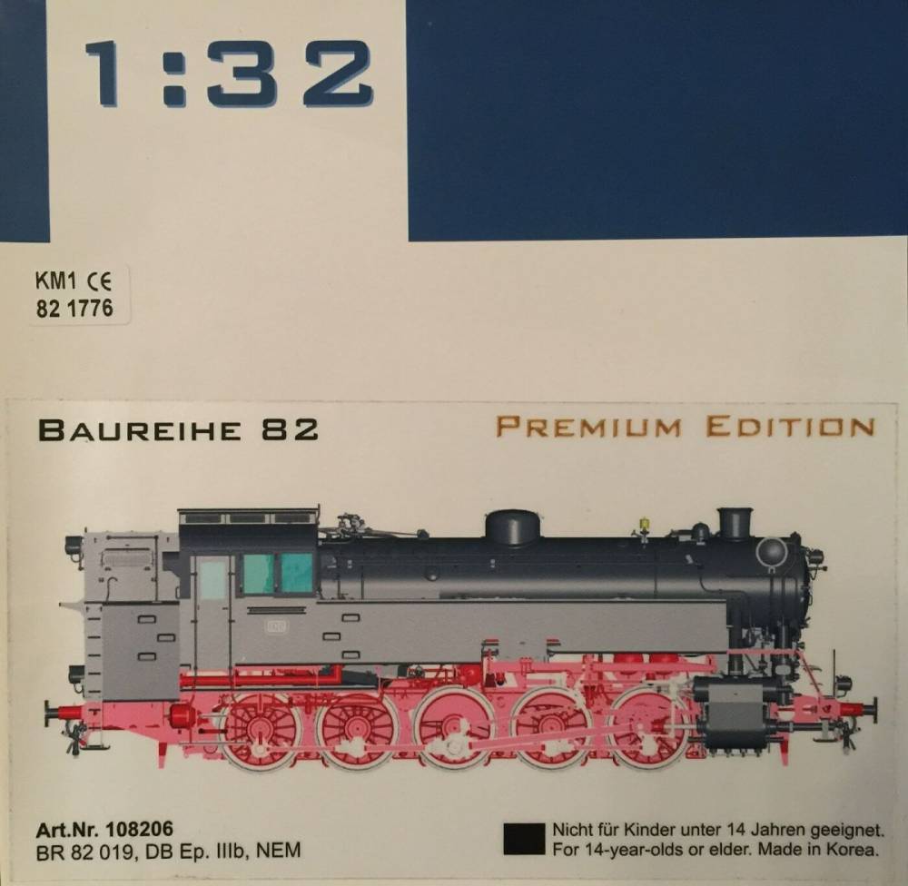 KM1 BR 82 019 Spur 1 Dampflok 108206 digital Sound Neuzustand  für Märklin Kiss BR82