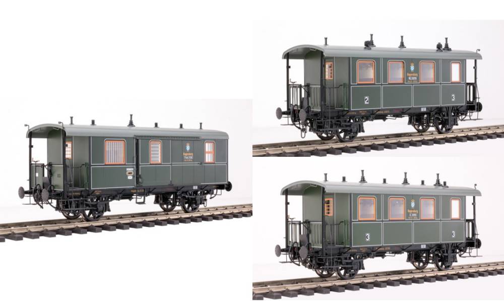 KM1 Spur 1 Lokalbahnwagen Set mit Packwagen DB NEM für Märklin Kiss