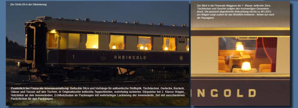 KM1 Spur 1 Rheingold Zugset Wagen 5-teilig mit Becasse Alterung Neuzustand Originalverpackung