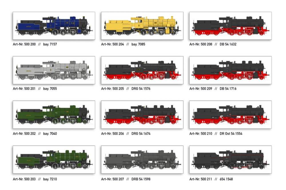 Kiss BR 54 Spur 1 G3/4h Dampflok digital verschiedene Varianten für Märklin KM1 BR54